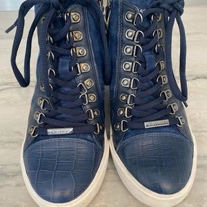 DKNY Navy Wedge Sneakers worn once